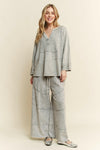 J.HER Mineral Washed Diagonal Hem Wide Leg Pants-PANTS-Krush Kandy, Women's Online Fashion Boutique Located in Phoenix, Arizona (Scottsdale Area)