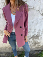 Full Size Collared Neck Long Sleeve Blazer-Long Sleeve Tops-Krush Kandy, Women's Online Fashion Boutique Located in Phoenix, Arizona (Scottsdale Area)