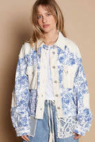 Floral Print Button Down Jacket-Jackets-Krush Kandy, Women's Online Fashion Boutique Located in Phoenix, Arizona (Scottsdale Area)