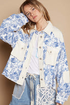 Floral Print Button Down Jacket-Jackets-Krush Kandy, Women's Online Fashion Boutique Located in Phoenix, Arizona (Scottsdale Area)