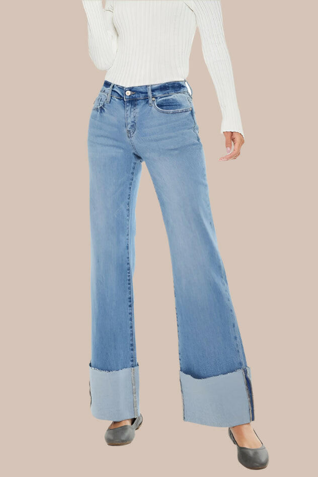 Kancan Mid Rise Wide Flare-Jeans-Krush Kandy, Women's Online Fashion Boutique Located in Phoenix, Arizona (Scottsdale Area)