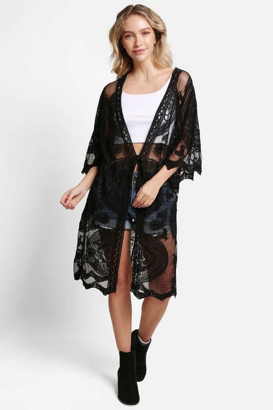 Iris Tie Knot Lace Cover Up-Cover Ups-Krush Kandy, Women's Online Fashion Boutique Located in Phoenix, Arizona (Scottsdale Area)
