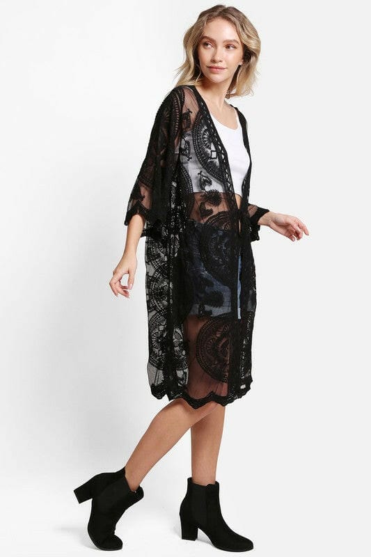 Iris Tie Knot Lace Cover Up-Cover Ups-Krush Kandy, Women's Online Fashion Boutique Located in Phoenix, Arizona (Scottsdale Area)