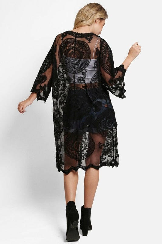 Iris Tie Knot Lace Cover Up-Cover Ups-Krush Kandy, Women's Online Fashion Boutique Located in Phoenix, Arizona (Scottsdale Area)