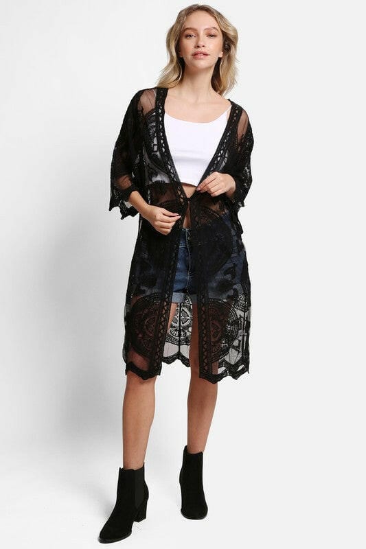 Iris Tie Knot Lace Cover Up-Cover Ups-Krush Kandy, Women's Online Fashion Boutique Located in Phoenix, Arizona (Scottsdale Area)