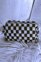 Checkered Knitted Zipper Makeup Bag-Purses & Bags-Krush Kandy, Women's Online Fashion Boutique Located in Phoenix, Arizona (Scottsdale Area)