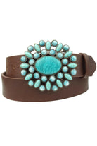 Western Turquoise Buckle With Genuine Leather Belt-Krush Kandy, Women's Online Fashion Boutique Located in Phoenix, Arizona (Scottsdale Area)