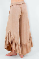 Mineral Wash Big Ruffle Pants-Pants-Krush Kandy, Women's Online Fashion Boutique Located in Phoenix, Arizona (Scottsdale Area)
