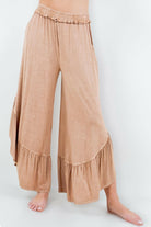 Mineral Wash Big Ruffle Pants-Pants-Krush Kandy, Women's Online Fashion Boutique Located in Phoenix, Arizona (Scottsdale Area)