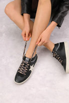 DAISY - Studded Black and Silver Sneakers-Sneakers-Krush Kandy, Women's Online Fashion Boutique Located in Phoenix, Arizona (Scottsdale Area)