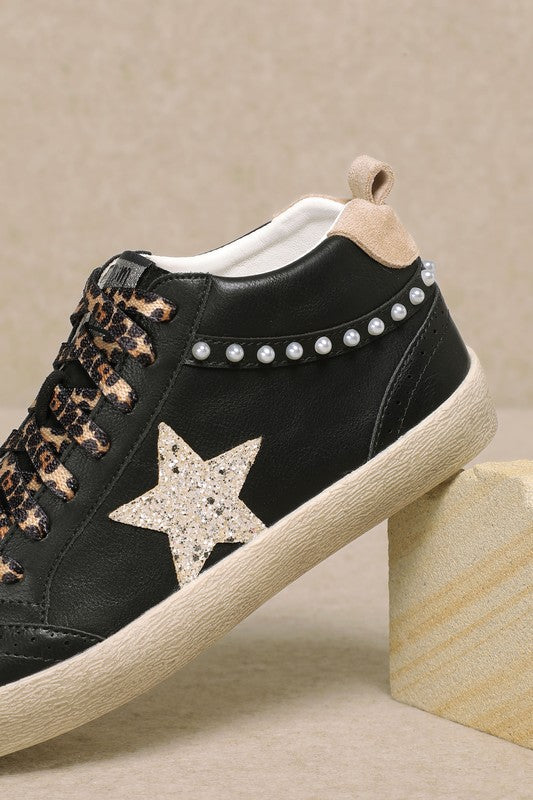 DAISY - Studded Black and Silver Sneakers-Sneakers-Krush Kandy, Women's Online Fashion Boutique Located in Phoenix, Arizona (Scottsdale Area)