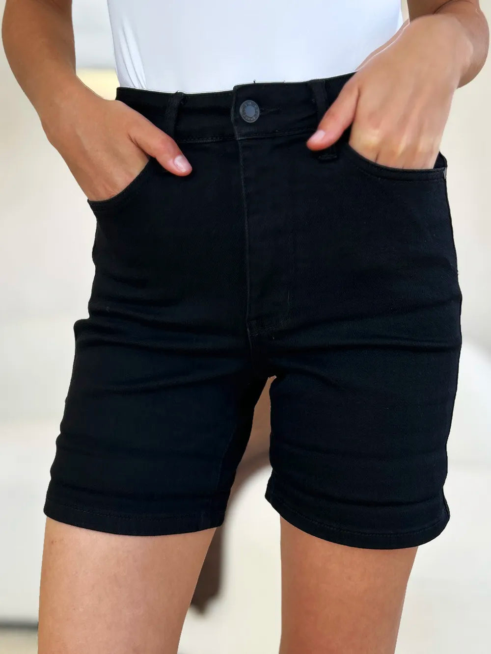 Judy Blue Full Size High Waist Tummy Control Cuffed Denim Shorts-Krush Kandy, Women's Online Fashion Boutique Located in Phoenix, Arizona (Scottsdale Area)