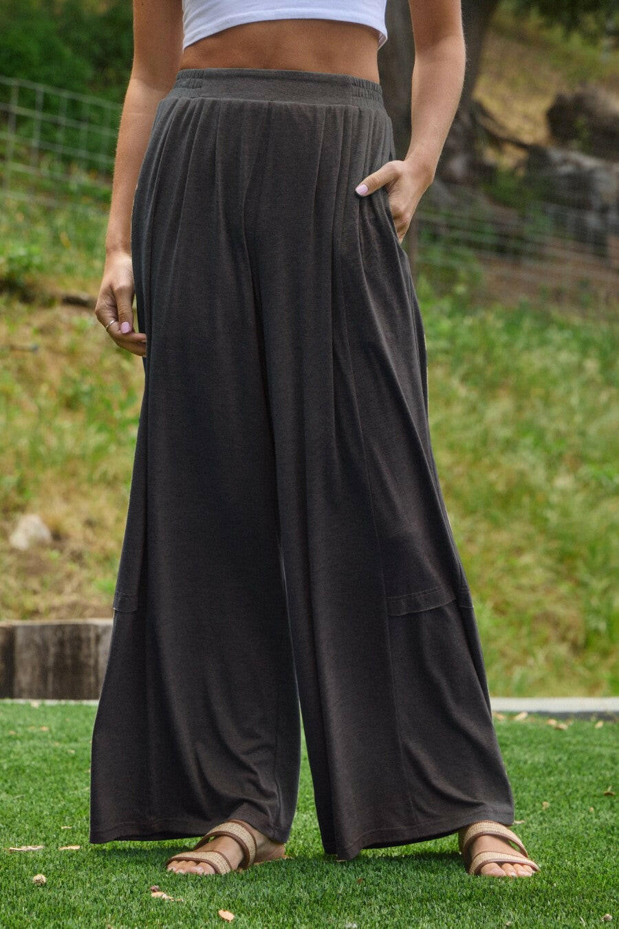 ODDI Soft Jersey Fabric Pleated Pants-Pants-Krush Kandy, Women's Online Fashion Boutique Located in Phoenix, Arizona (Scottsdale Area)