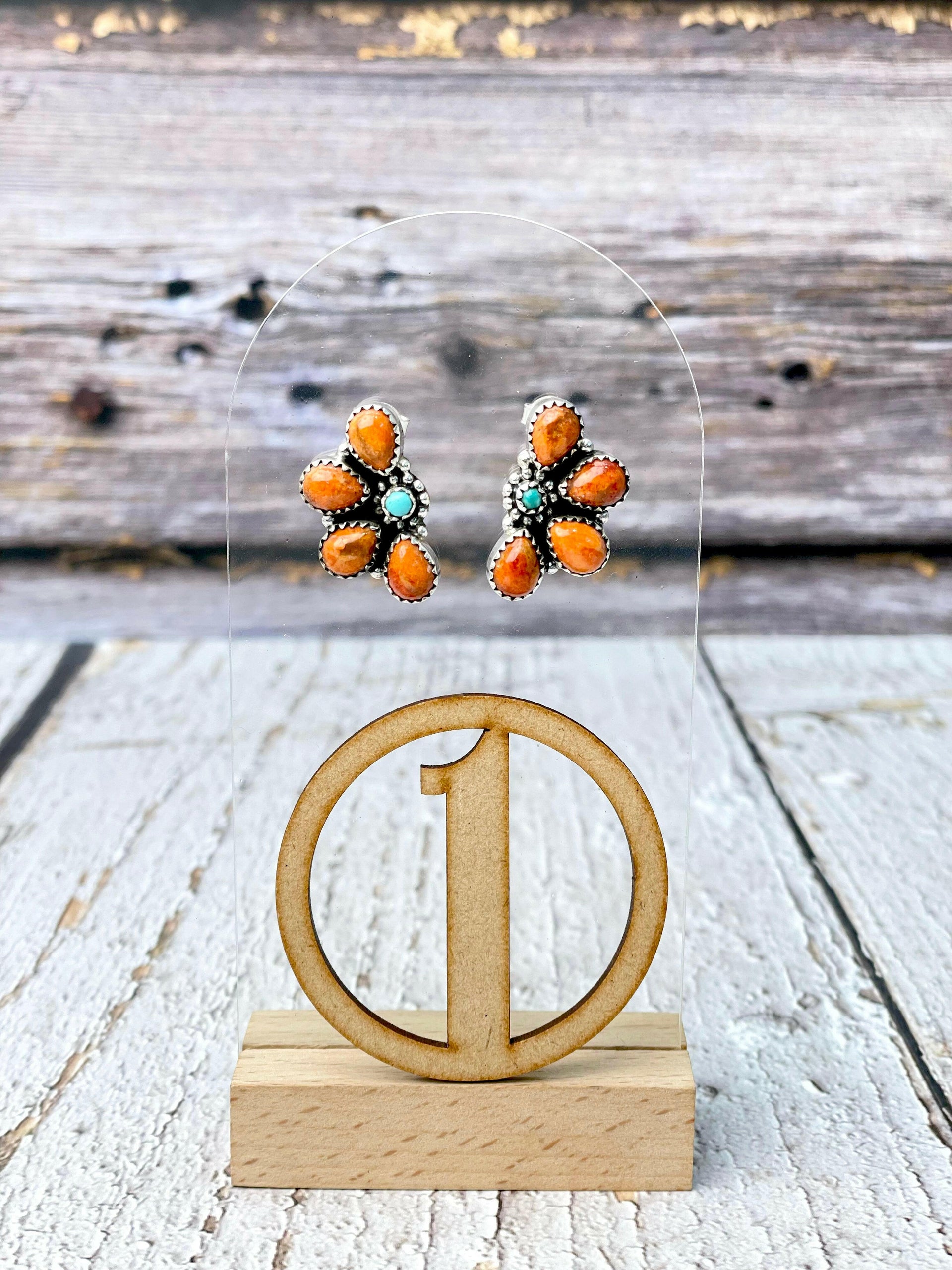 One Of A Kind Half Cluster Earrings-Earrings-Krush Kandy, Women's Online Fashion Boutique Located in Phoenix, Arizona (Scottsdale Area)