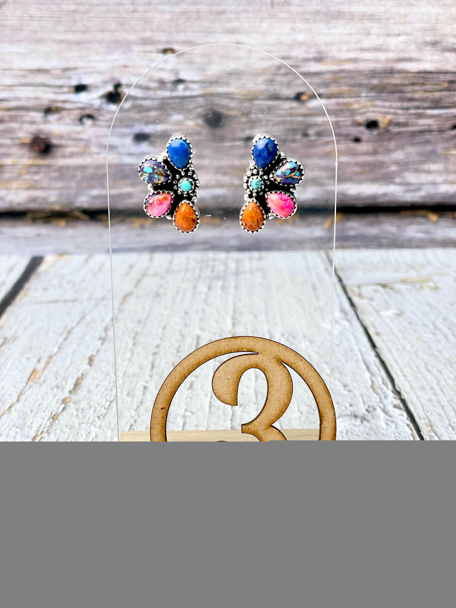 One Of A Kind Half Cluster Earrings-Earrings-Krush Kandy, Women's Online Fashion Boutique Located in Phoenix, Arizona (Scottsdale Area)