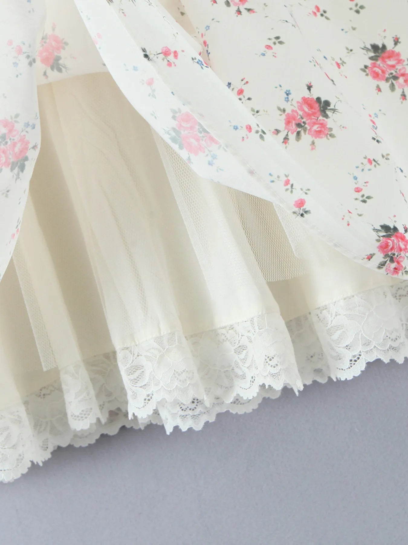 Off-Shoulder Floral Lace Trim Mini Dress-Dresses-Krush Kandy, Women's Online Fashion Boutique Located in Phoenix, Arizona (Scottsdale Area)