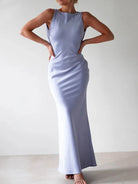Satin Sleeveless Maxi Dress-Dresses-Krush Kandy, Women's Online Fashion Boutique Located in Phoenix, Arizona (Scottsdale Area)