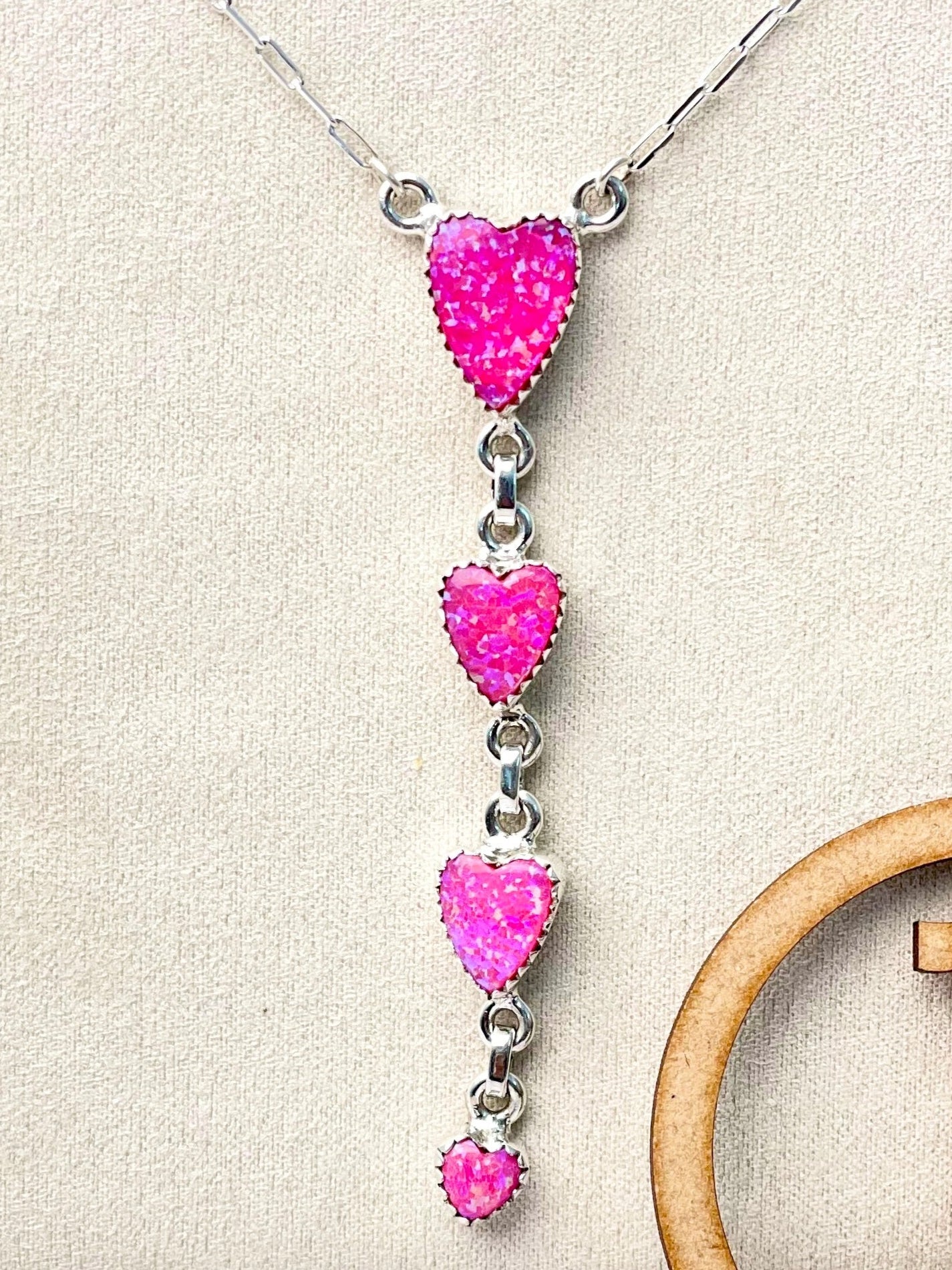 Heart Trail Stone Necklace-Necklaces-Krush Kandy, Women's Online Fashion Boutique Located in Phoenix, Arizona (Scottsdale Area)