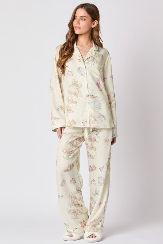 Print Satin Pajama, Pants Only-pajamas-Krush Kandy, Women's Online Fashion Boutique Located in Phoenix, Arizona (Scottsdale Area)