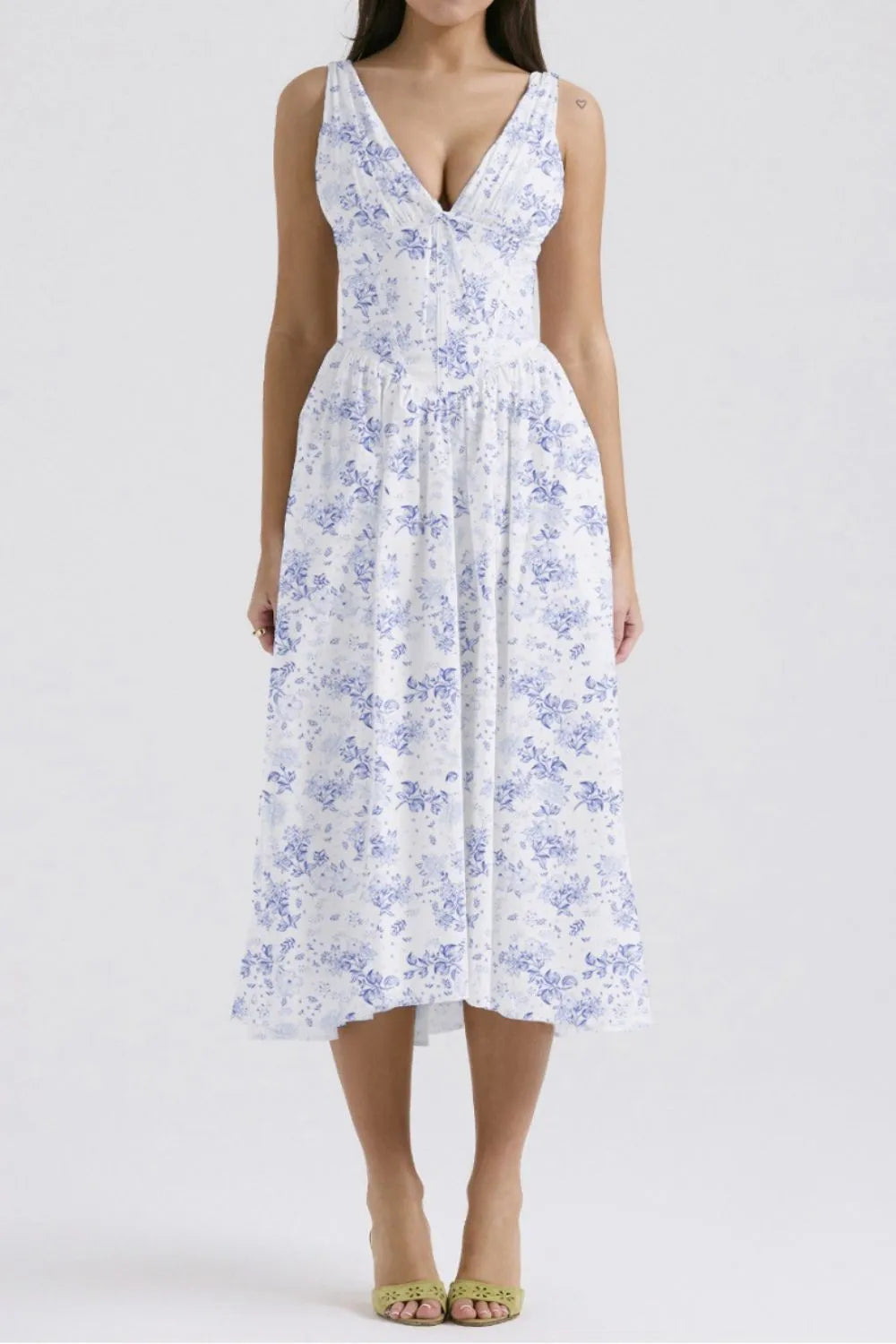 Floral V-Neck Sleeveless Midi Dress with Pockets-Dresses-Krush Kandy, Women's Online Fashion Boutique Located in Phoenix, Arizona (Scottsdale Area)