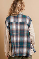 POL Oversized Plaid Contrast Button Down Jacket-Jackets-Krush Kandy, Women's Online Fashion Boutique Located in Phoenix, Arizona (Scottsdale Area)