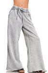 Acid Wash Wide Leg Palazzo Sweatpants