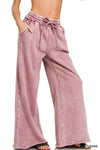 Acid Wash Wide Leg Palazzo Sweatpants