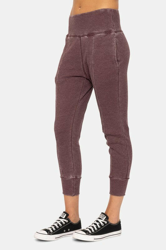 Mono B Cotton Blend Waffle Knit Jogger-Pants-Krush Kandy, Women's Online Fashion Boutique Located in Phoenix, Arizona (Scottsdale Area)