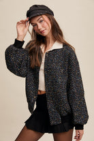 Sparkled Bomber Jacket-Jacket-Krush Kandy, Women's Online Fashion Boutique Located in Phoenix, Arizona (Scottsdale Area)