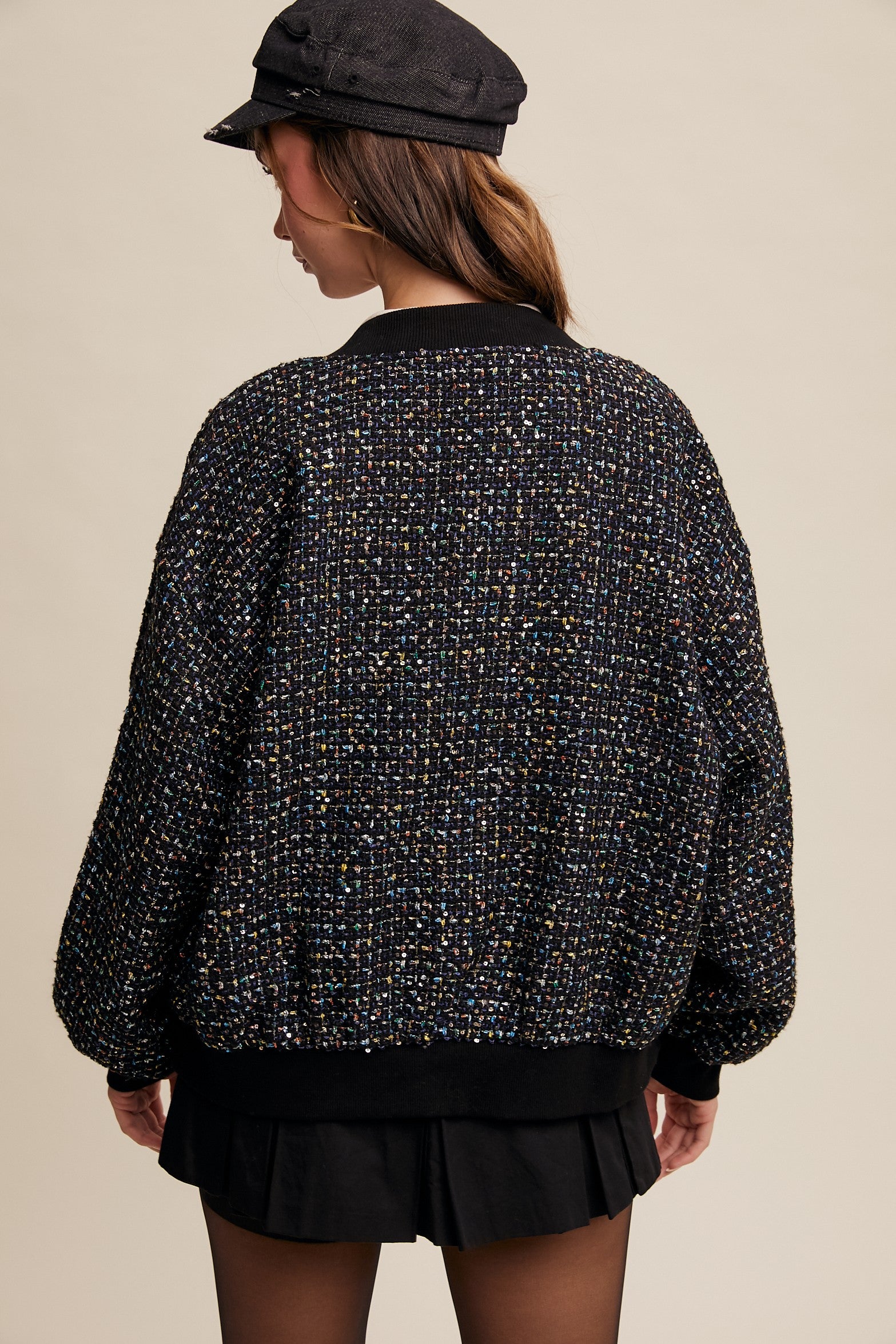 Sparkled Bomber Jacket-Jacket-Krush Kandy, Women's Online Fashion Boutique Located in Phoenix, Arizona (Scottsdale Area)