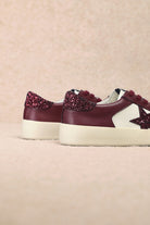 Stardust Glam: Burgundy Glitter Star Sneakers-Sneakers-Krush Kandy, Women's Online Fashion Boutique Located in Phoenix, Arizona (Scottsdale Area)