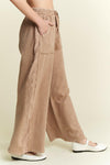 J.HER Mineral Wash Eyelet Detailed Side Wide Leg Pants-Pants-Krush Kandy, Women's Online Fashion Boutique Located in Phoenix, Arizona (Scottsdale Area)