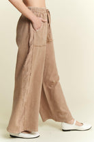 J.HER Mineral Wash Eyelet Detailed Side Wide Leg Pants-Pants-Krush Kandy, Women's Online Fashion Boutique Located in Phoenix, Arizona (Scottsdale Area)