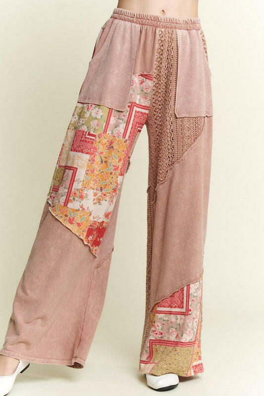 J.HER Vintage Dreams Patchwork Pants-Pants-Krush Kandy, Women's Online Fashion Boutique Located in Phoenix, Arizona (Scottsdale Area)