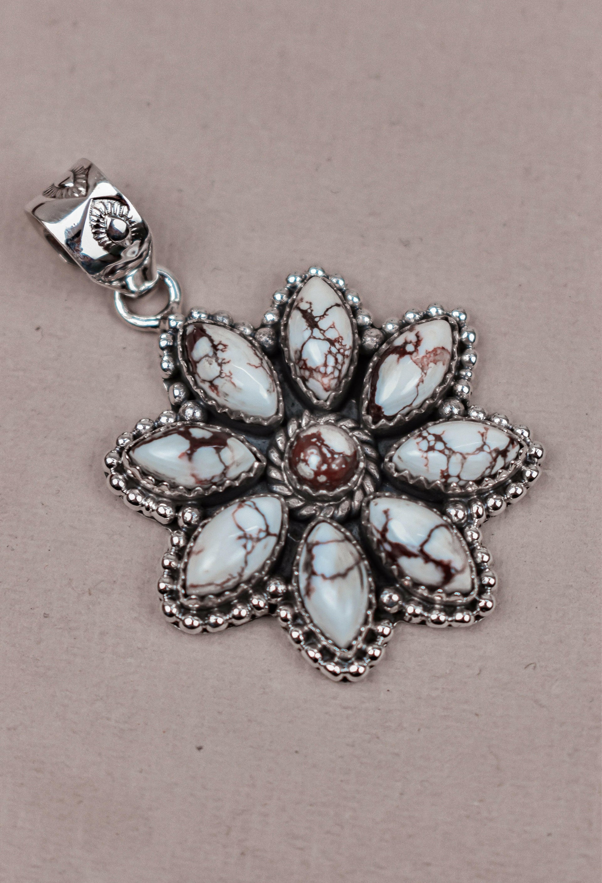 Silver Blossom Gem Pendant-Pendant Necklaces-Krush Kandy, Women's Online Fashion Boutique Located in Phoenix, Arizona (Scottsdale Area)