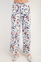 WASHED FLORAL PRINT DENIM TWILL PANTS-Krush Kandy, Women's Online Fashion Boutique Located in Phoenix, Arizona (Scottsdale Area)