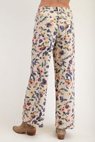 WASHED FLORAL PRINT DENIM TWILL PANTS-Krush Kandy, Women's Online Fashion Boutique Located in Phoenix, Arizona (Scottsdale Area)