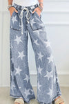 Star Print Washed Drawstring High Waist Wide Leg Jeans-Krush Kandy, Women's Online Fashion Boutique Located in Phoenix, Arizona (Scottsdale Area)