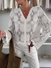 Lace V-Neck Button-Up Cardigan-Tops-Krush Kandy, Women's Online Fashion Boutique Located in Phoenix, Arizona (Scottsdale Area)