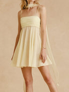 Ruched Square Neck Cami Dress with Scarf-Dresses-Krush Kandy, Women's Online Fashion Boutique Located in Phoenix, Arizona (Scottsdale Area)