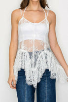 Ruffled Lace Cami Tunic-Tanks-Krush Kandy, Women's Online Fashion Boutique Located in Phoenix, Arizona (Scottsdale Area)