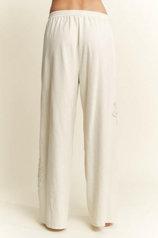Vintage Lace Patch Lounge Pants-PANTS-Krush Kandy, Women's Online Fashion Boutique Located in Phoenix, Arizona (Scottsdale Area)