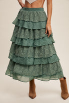 Lace Ruffle Tiered Maxi Skirt-Skirts-Krush Kandy, Women's Online Fashion Boutique Located in Phoenix, Arizona (Scottsdale Area)