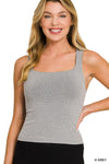 Seamless Double Layered Square Neck Tank Top