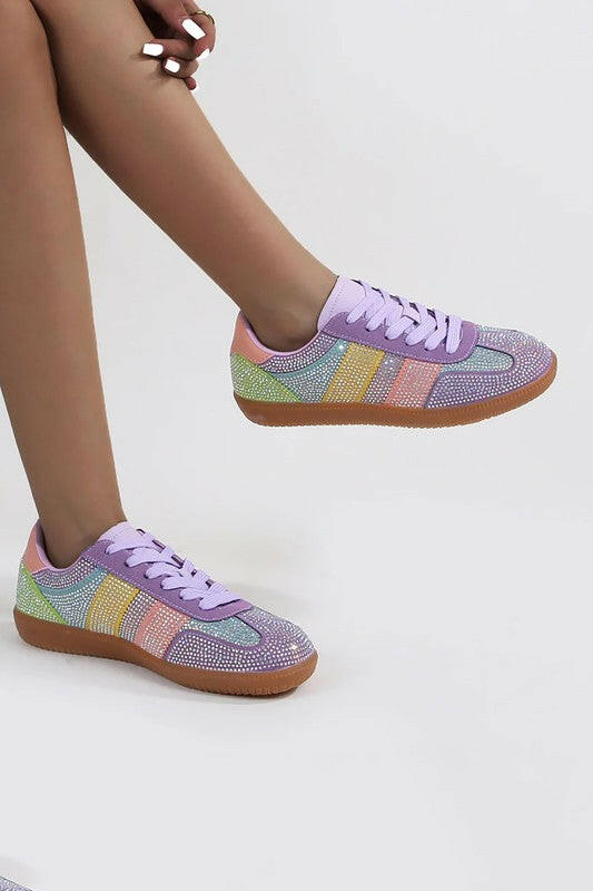 Sorbet Skies Rhinestone Bling Sneakers-Shoes-Krush Kandy, Women's Online Fashion Boutique Located in Phoenix, Arizona (Scottsdale Area)