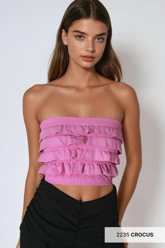 Layered Ruffle Tube Top-Tanks-Krush Kandy, Women's Online Fashion Boutique Located in Phoenix, Arizona (Scottsdale Area)