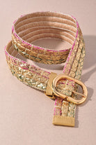 Woven Straw Gold Buckle Belt-Belts-Krush Kandy, Women's Online Fashion Boutique Located in Phoenix, Arizona (Scottsdale Area)