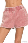 Acid Wash Dolphin Hem Lounge Shorts