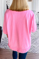 Pink Daisy Applique Sweatshirt-Tops-Krush Kandy, Women's Online Fashion Boutique Located in Phoenix, Arizona (Scottsdale Area)