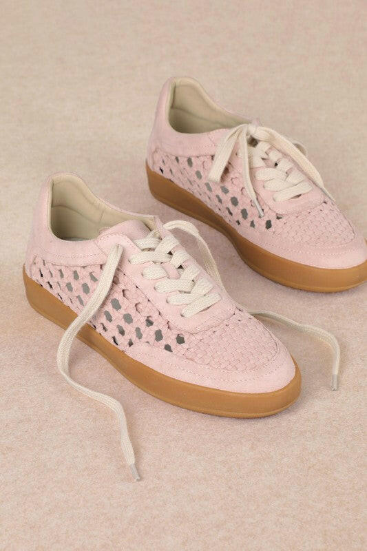 Giselle Suede And Woven Panels Sneakers-Shoes-Krush Kandy, Women's Online Fashion Boutique Located in Phoenix, Arizona (Scottsdale Area)